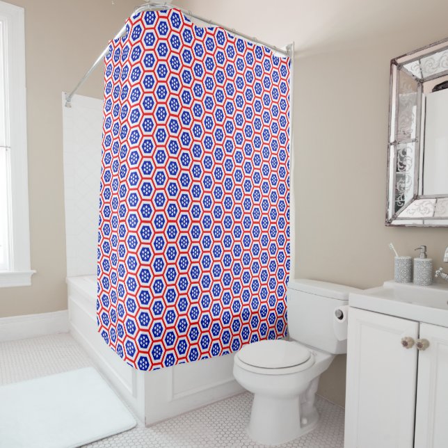 Red White and Blue hexagon pattern (In Situ)