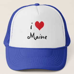 Red White and Blue I Love Maine Trucker Hat