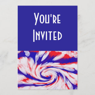red white and blue invitation