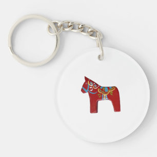 red, white and blue keychain