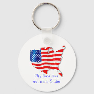 red white and blue keychain