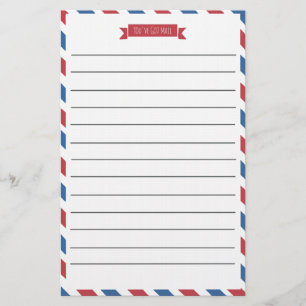 Red, White, And Blue Lined Stationery