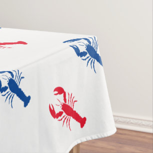 Red white and blue lobster pattern Patriotic Tablecloth