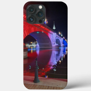 Red, white, and blue London Bridge Lake Havasu iPhone 13 Pro Max Case