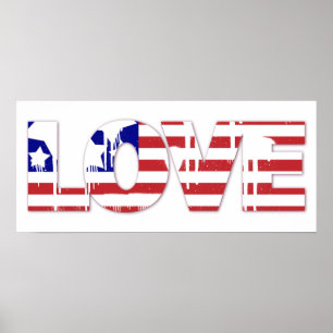 Red, White and Blue Love Poster
