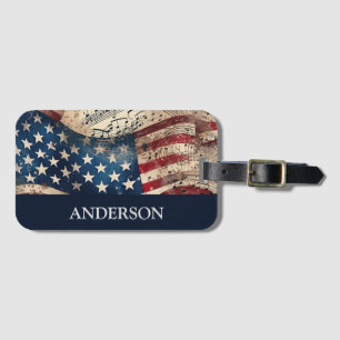 Red White and Blue  Luggage Tag