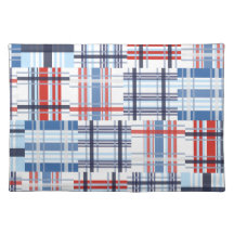 Red, White and Blue Madras Cloth Placemat