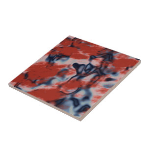 Red white and Blue marble Tile