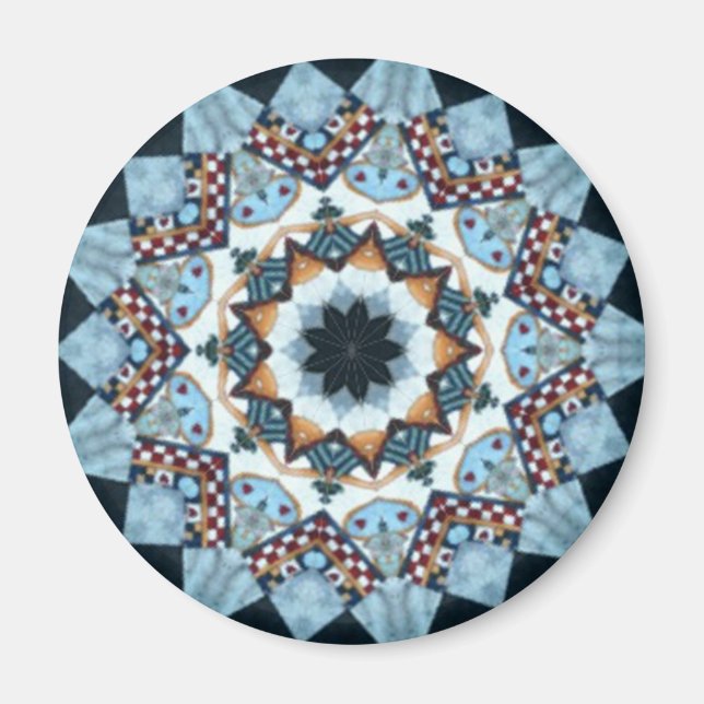Red, white and blue medallion magnet (Front)