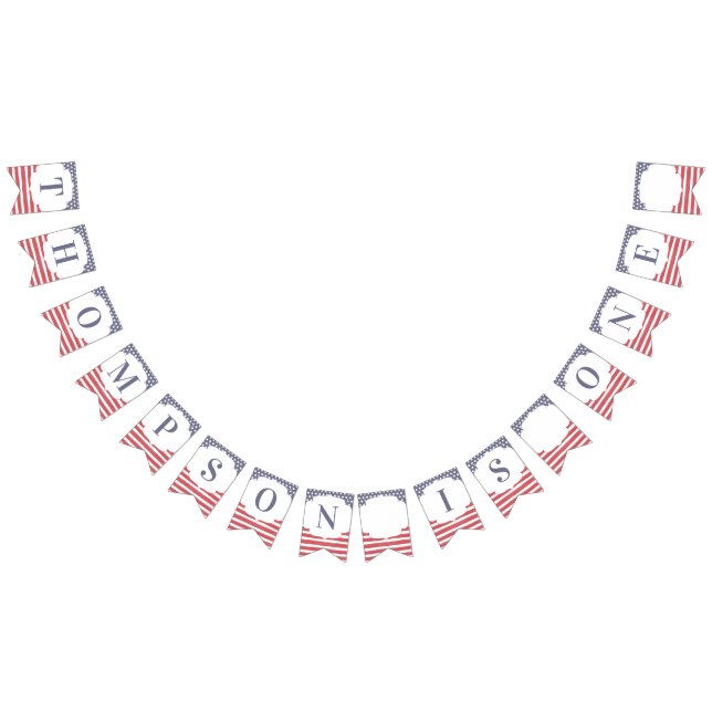 Red White And Blue Memorial Day July 4th Birthday Bunting Flags (All)