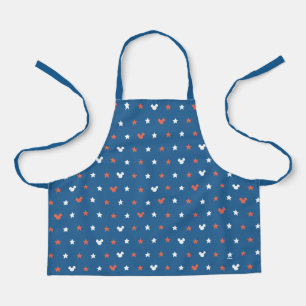 Red, White, and Blue Mickey Star Pattern Apron