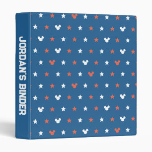 Red, White, and Blue Mickey Star Pattern Binder