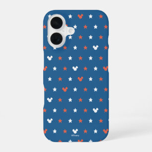 Red, White, and Blue Mickey Star Pattern iPhone 16 Case