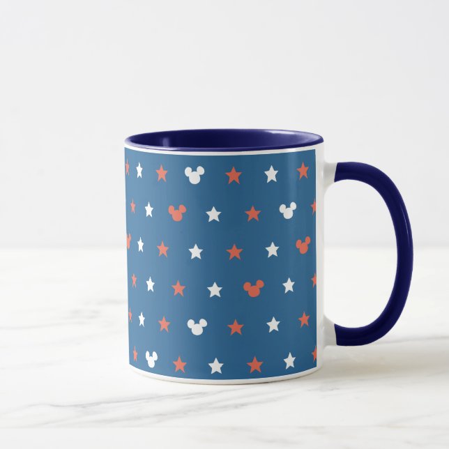 Red, White, and Blue Mickey Star Pattern Mug (Right)