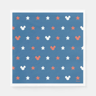 Red, White, and Blue Mickey Star Pattern Napkin