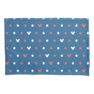 Red, White, and Blue Mickey Star Pattern Pillowcase