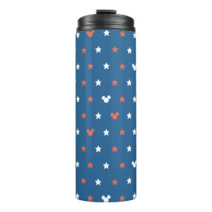Red, White, and Blue Mickey Star Pattern Thermal Tumbler