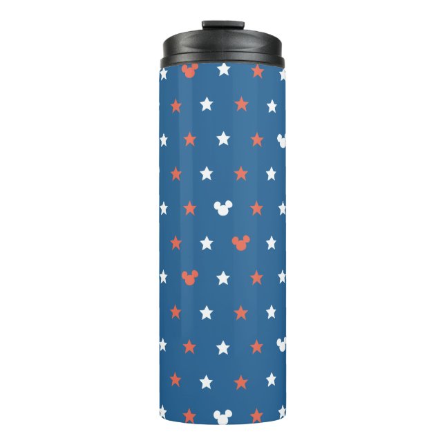 Red, White, and Blue Mickey Star Pattern Thermal Tumbler (Front)