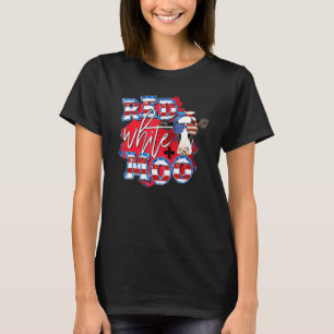 Red White and Blue Moo Cow with Bandana July 4th T-Shirt