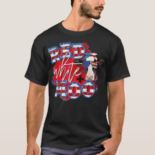 Red White and Blue Moo Cow with Bandana July 4th T-Shirt