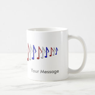 Red White and Blue Music Scale Notes Coffee Mug