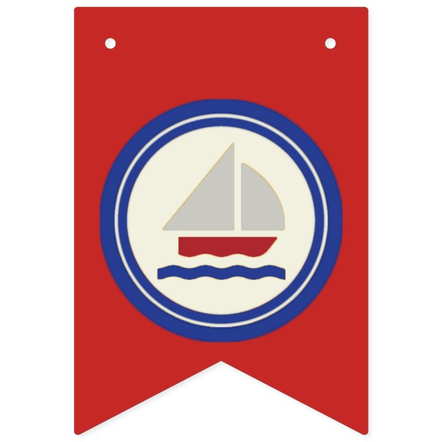 Red, White and Blue Nautical Banner Bunting (Seventh Flag)