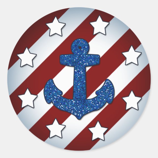 Red, White and Blue, Nautical Sticker (Front)