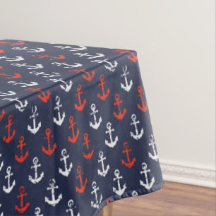 Red White And Blue Navy Pattern Tablecloth