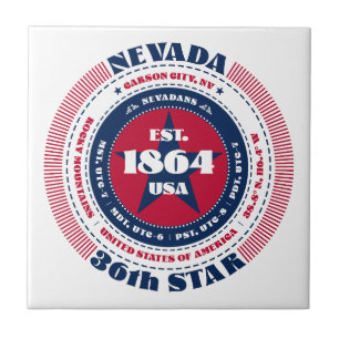 Red, White, and Blue Nevada Ceramic Tile