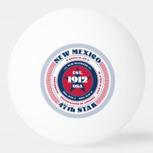 Red, White, and Blue New Mexico Circle Ping Pong Ball