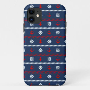 Red White And Blue Ocean Pattern iPhone 11 Case
