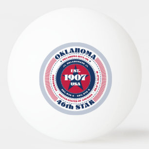 Red, White, and Blue Oklahoma Circle  Ping Pong Ball