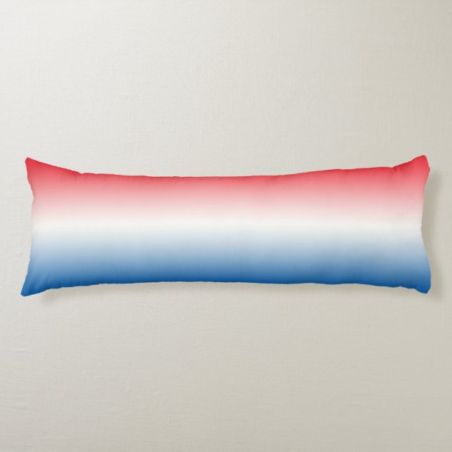 “Red White And Blue Ombre” Body Pillow (Front)