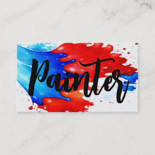 Red White and Blue Painter Business Card