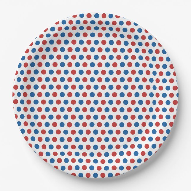 Red White and Blue Paper Plate (Front)
