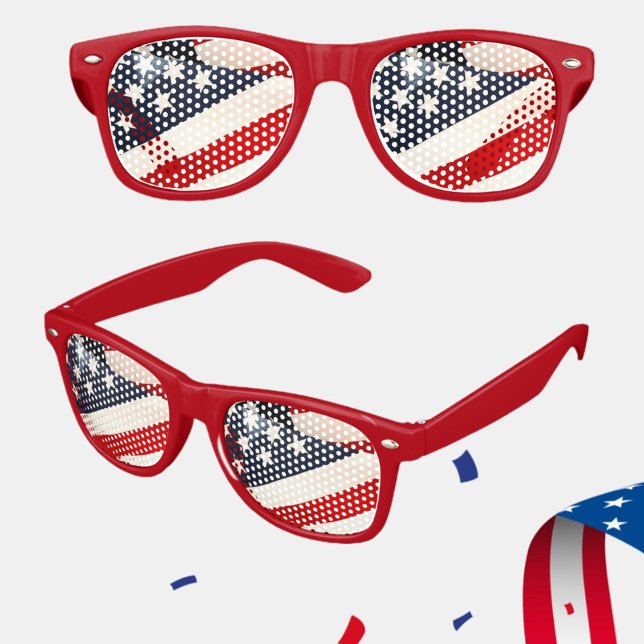 Red White and Blue Patriot Shade Retro Sunglasses (Creator Uploaded)