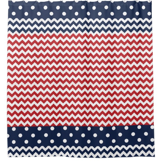 Red White and Blue Patriotic Chevron and Dots (Front)