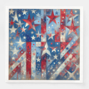 Red, White and Blue Patriotic Independence Day Napkin