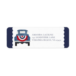 Red White and Blue Patriotic Label 