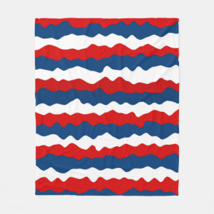 Red, White and Blue Pattern Fleece Blanket