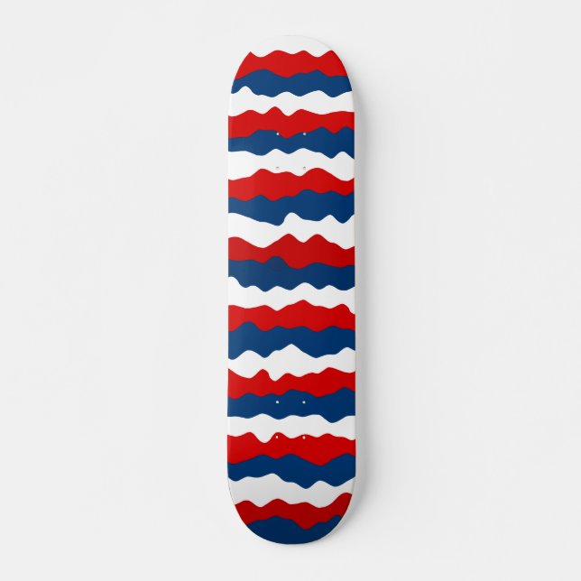 Red, White and Blue Pattern Skateboard (Front)