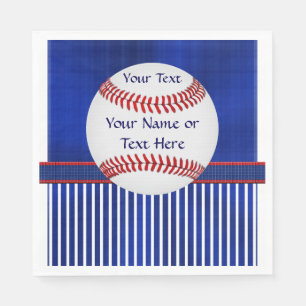 Red, White and Blue Personalized Baseball Napkins