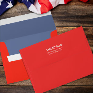 Red White and Blue Personalized Envelope