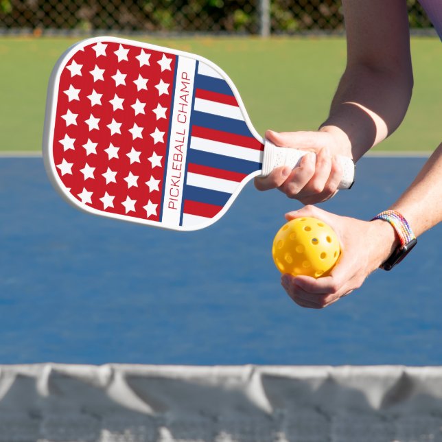 Red, White and Blue Pickleball Paddle (Insitu)