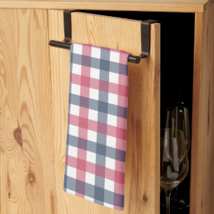 Red White and Blue Plaid Kitchen Towel