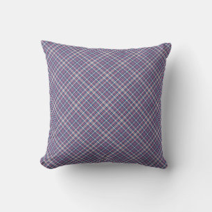 Red White and Blue Plaid Reversible Modern Country Throw Pillow