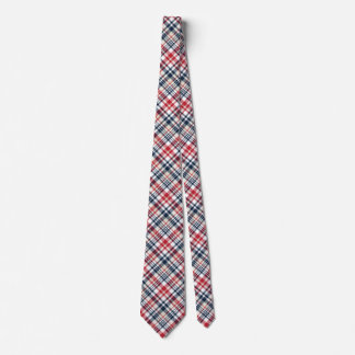 Red, White and Blue Plaid Tie