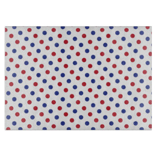 Red, White and Blue Polka Dot Pattern Cutting Board