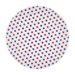 Red, White and Blue Polka Dot Pattern Cutting Board