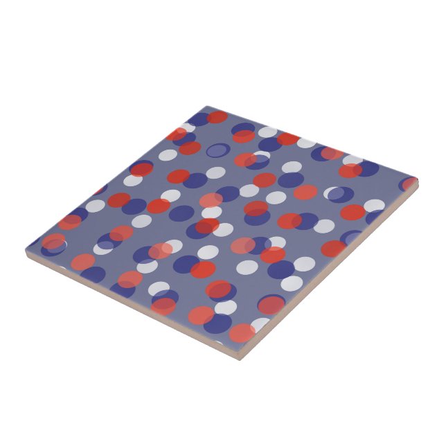red, white and blue polka dots tile (Side)